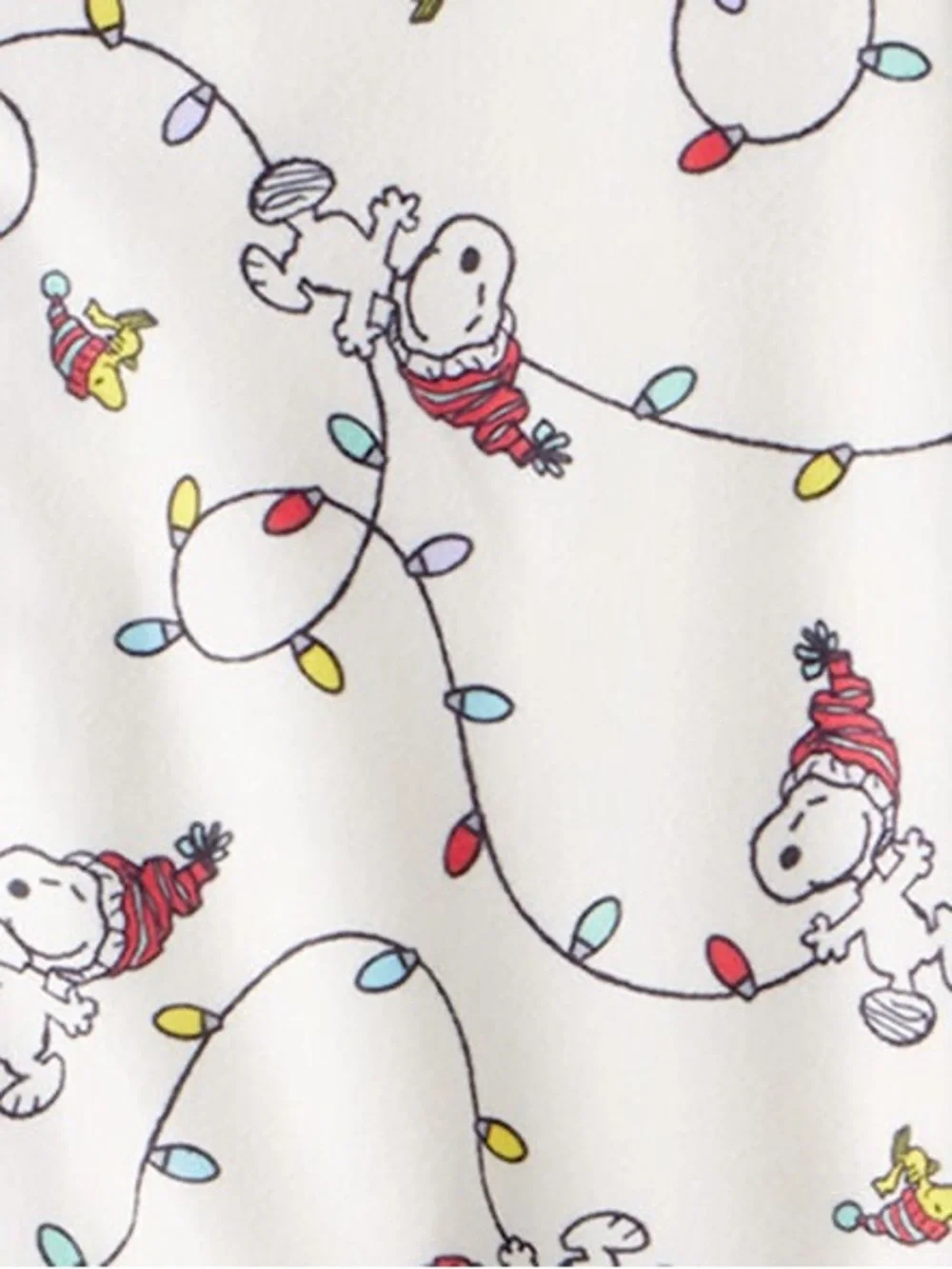 Carters Peanuts Snoopy Print Fleece Long Sleeve Loose Fit PJ Set White NWT